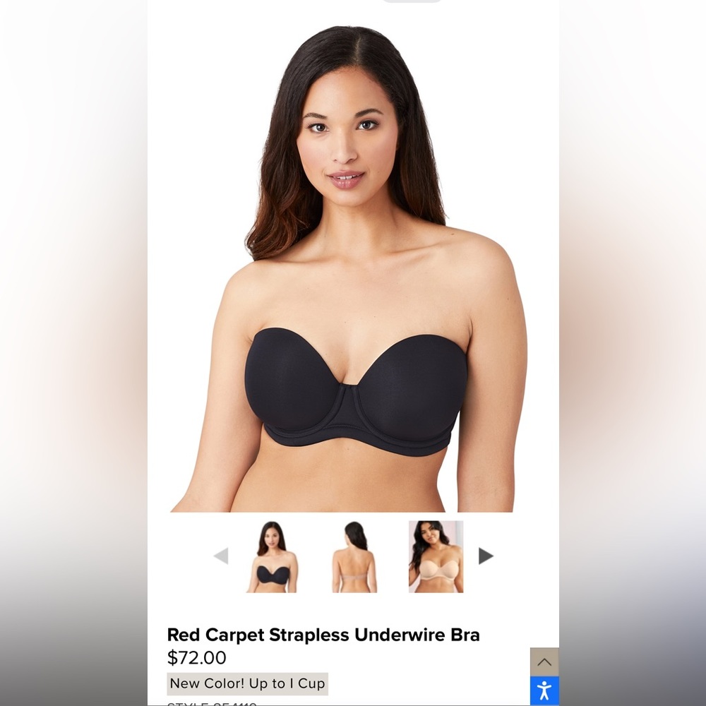 Wacoal Red Carpet Strapless Bra Sz 34G